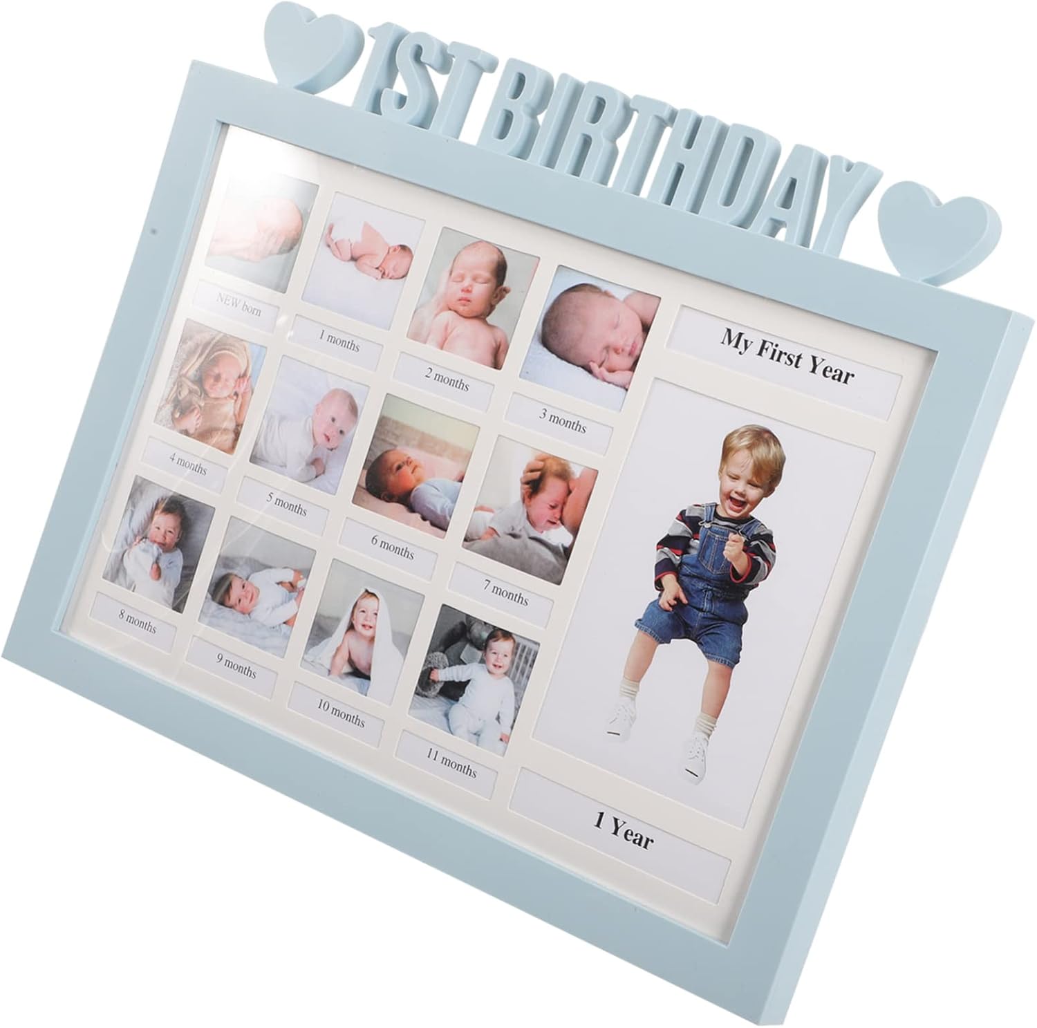 Photo Frame for Growth Record Display for Boys Creative Keepsake for Shower Nursery Decor and Birthday Party