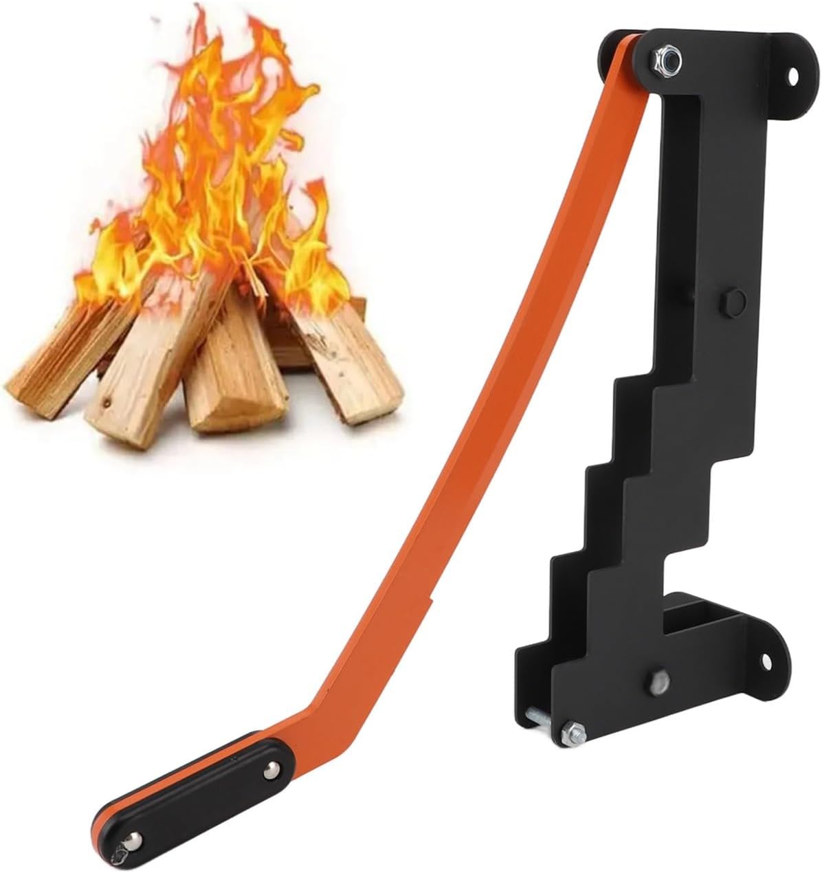 YUYTE Wall Mounted Firewood Splitter, Portable Manual Wood Log Splitter with Safety Labor Saving Wall Mounted Wood Cutter Wood Kindling Splitter for Camping, Household, Indoors &