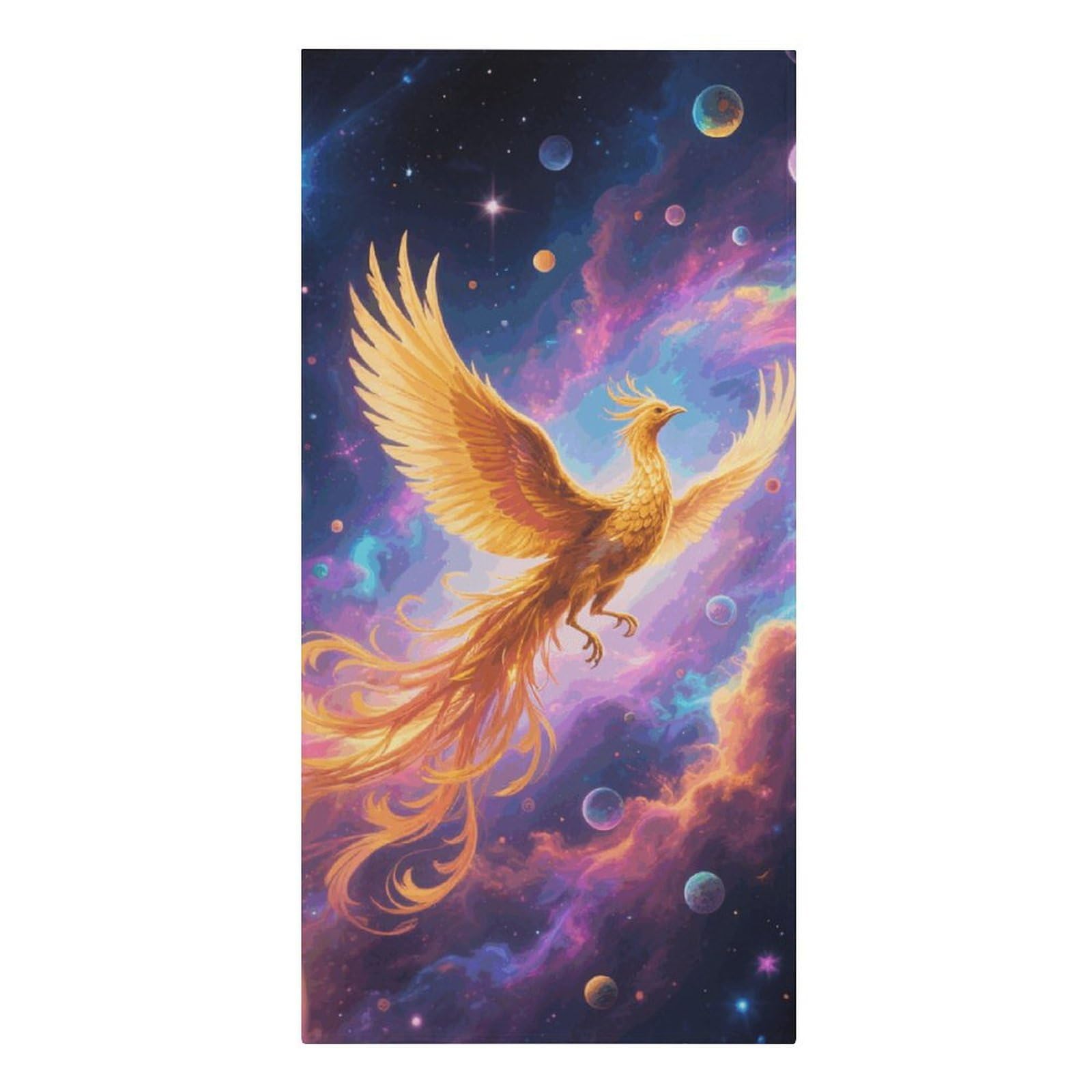 Golden Phoenix in Nebula Beach Towels Extra Large Quick Dry Absorbent
