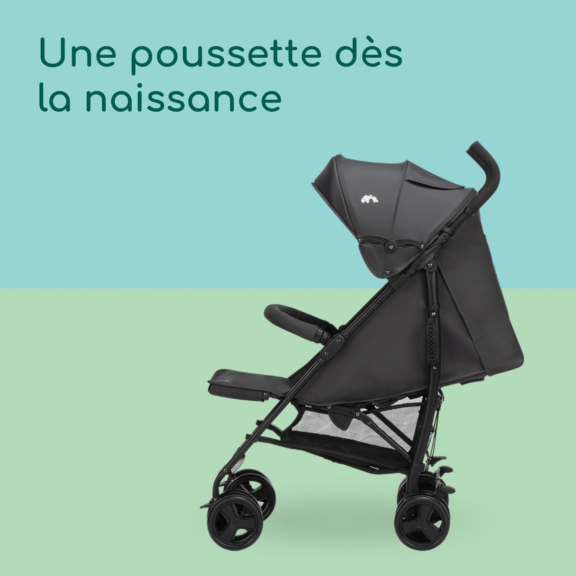 Bebeconfort Dusk, Poussette pour Bébé, 0 - 4a (0 - 22 kg), Poussette de Voyage dès la Naissance, Compacte et Légère (5,6 kg), Tissus Doux et Rembourrés, Pliage Compact, Panier, Mineral Graphite