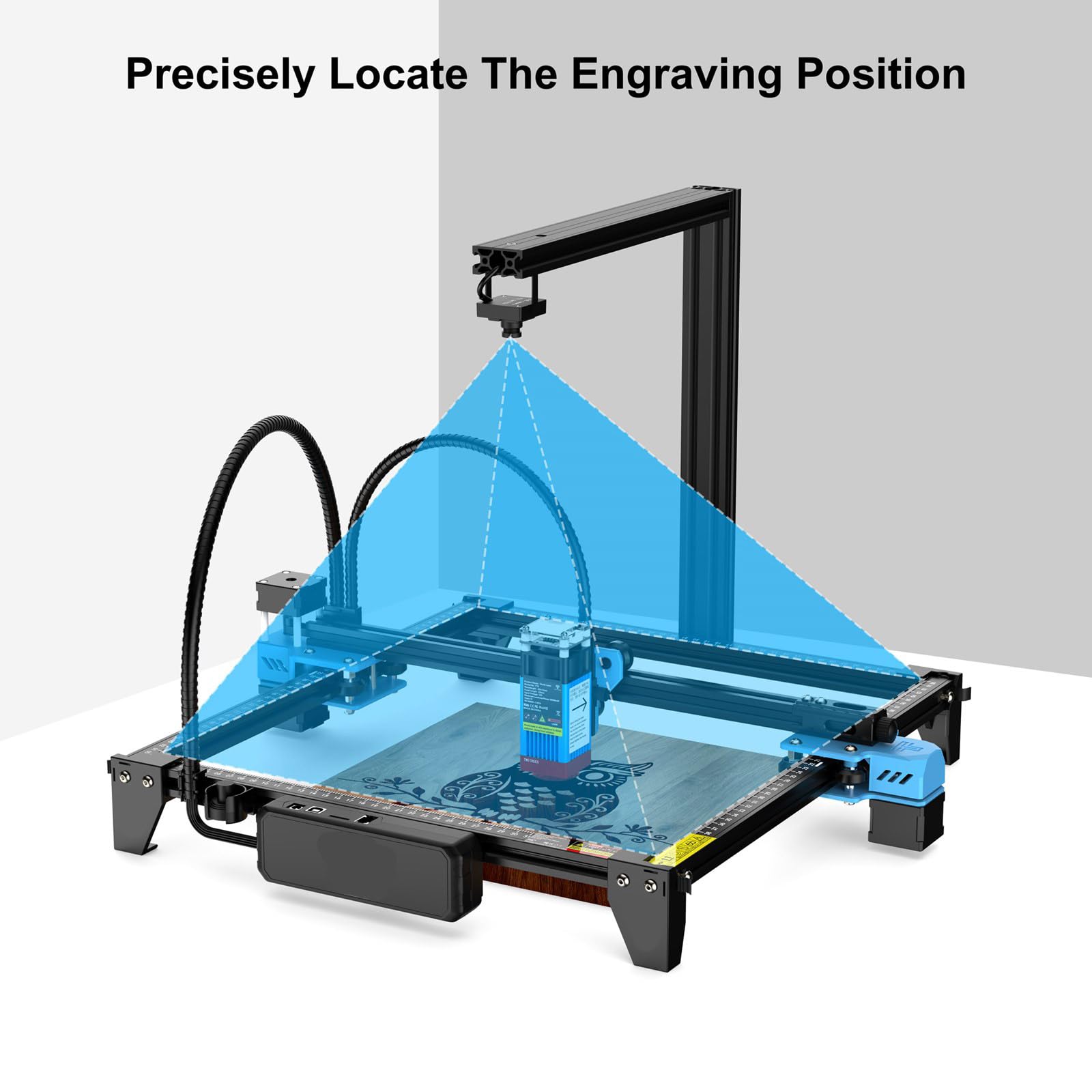 Juego de posicionamiento de cámara de 5 MP para máquina de grabado con software Lightburn, compatibilidad para impresión de grabado de alineación