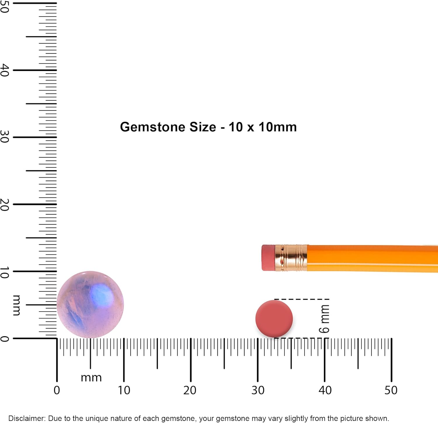 Natural Pink Moonstone Slider Pendant Necklace for Women in Sterling Silver, June Birthstone Jewelry Gifts for Her Birthday, Anniversary, Christmas, Graduation - Image 3