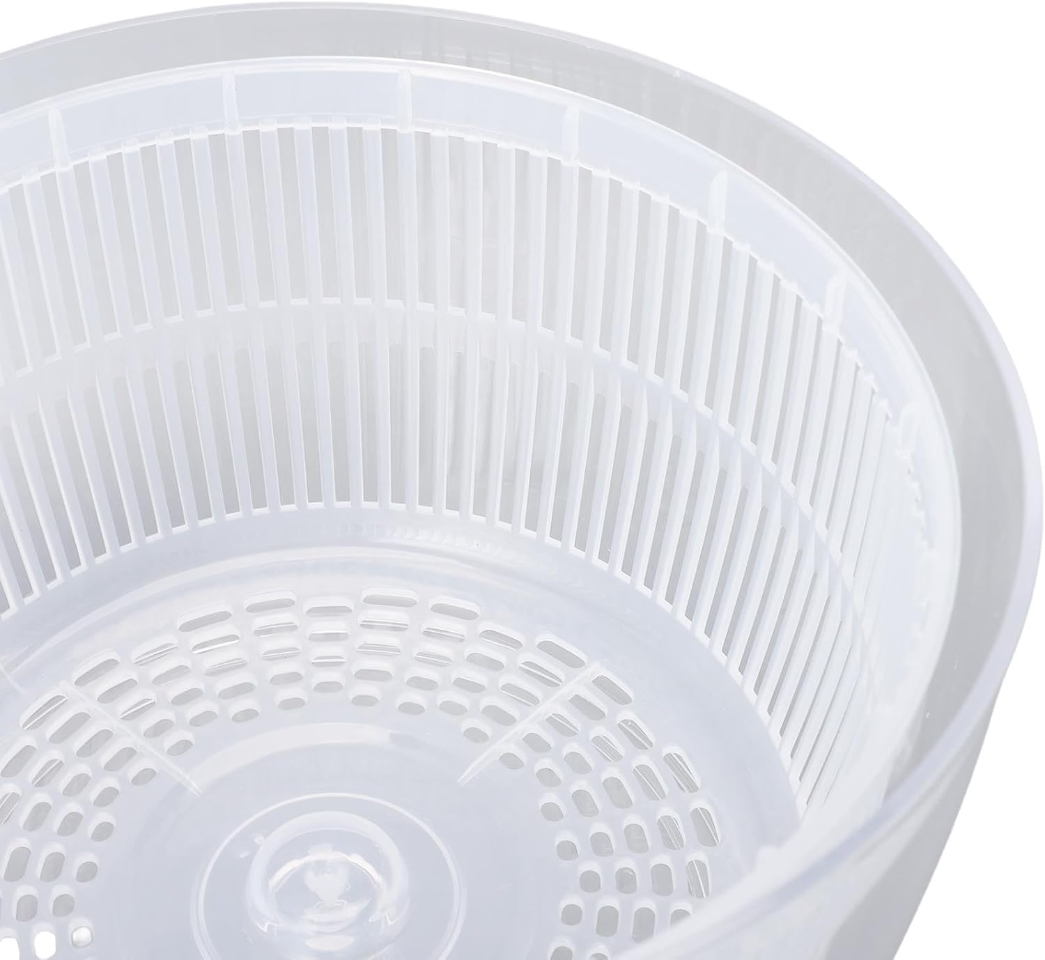 Salad Spinner Large Capacity Transparent Vegetable Washer Dryer - One Handed Pump, Non Slip Base, Space Saving for Easy Kitchen Salad Prep and Storage (58mm)