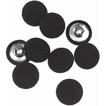 10PCS Fabric Cloth Covered Buttons with Metal Shank - Black, 15mm for Suits, Gowns, Blouses, Tuxedo, Sweaters