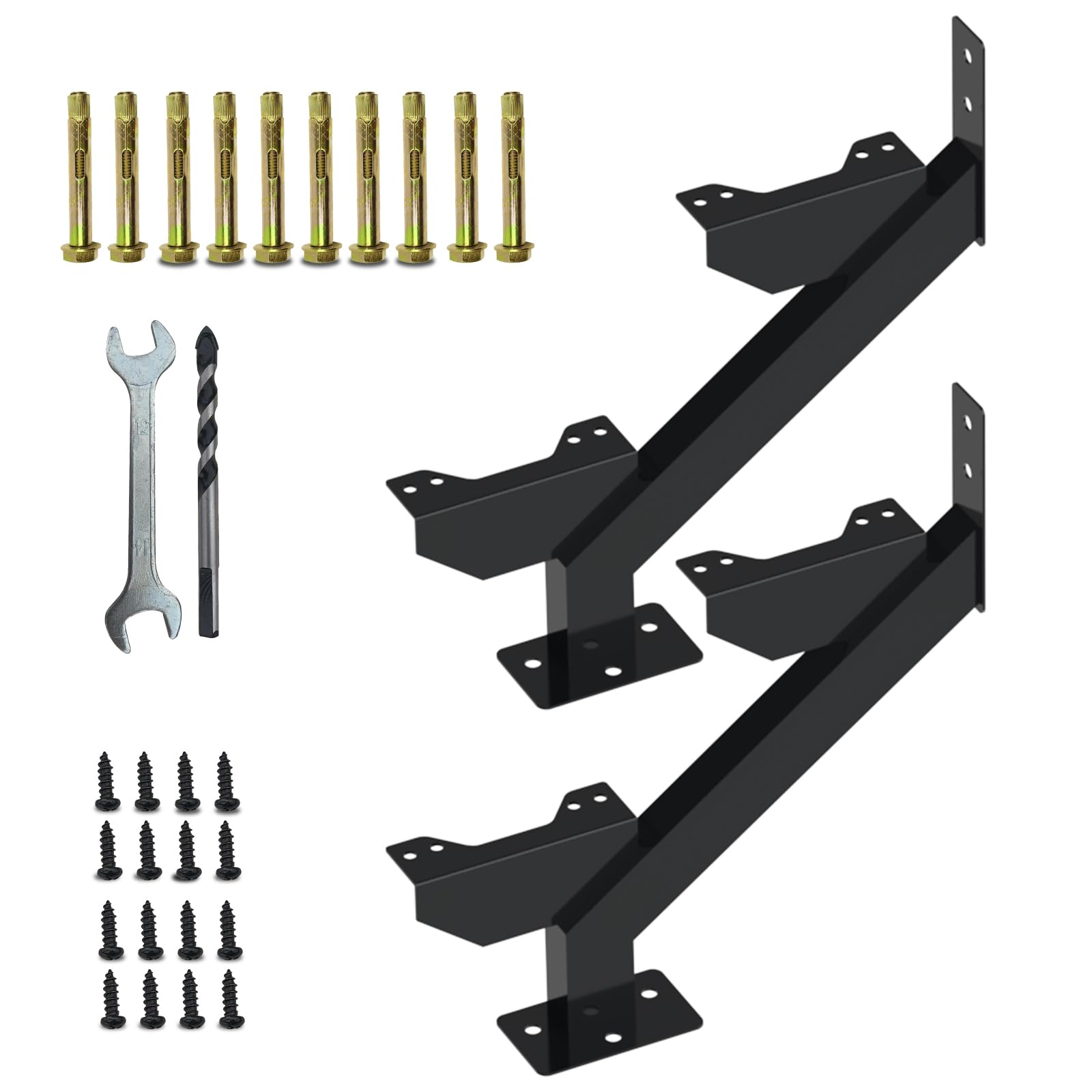 Stringer Support Ladder 3 Step Ladder Steel Stair Step Riser – 8-Step Metal Stringer With ...