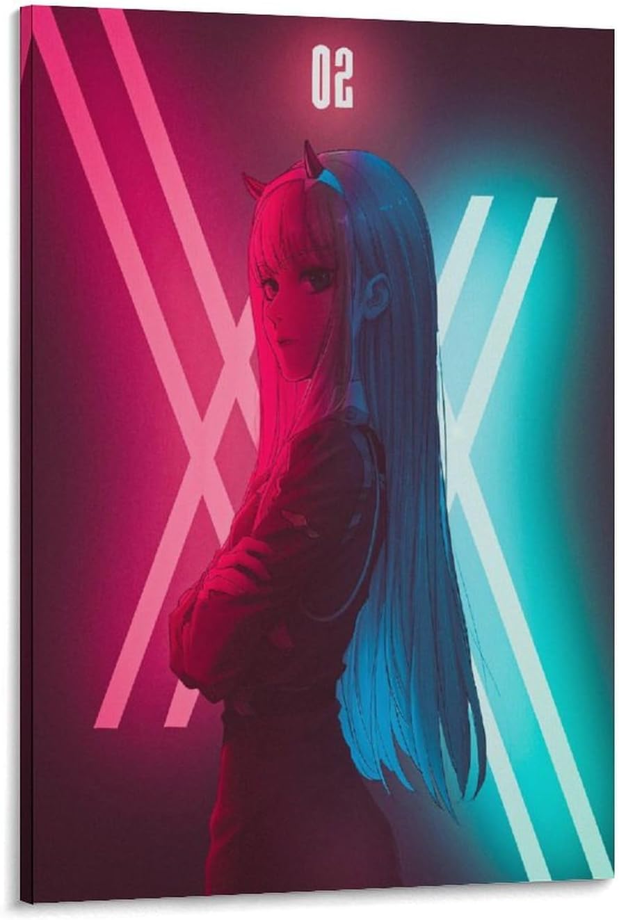 Japanese Anime Poster Zero Two Darling In The Franxx Neon