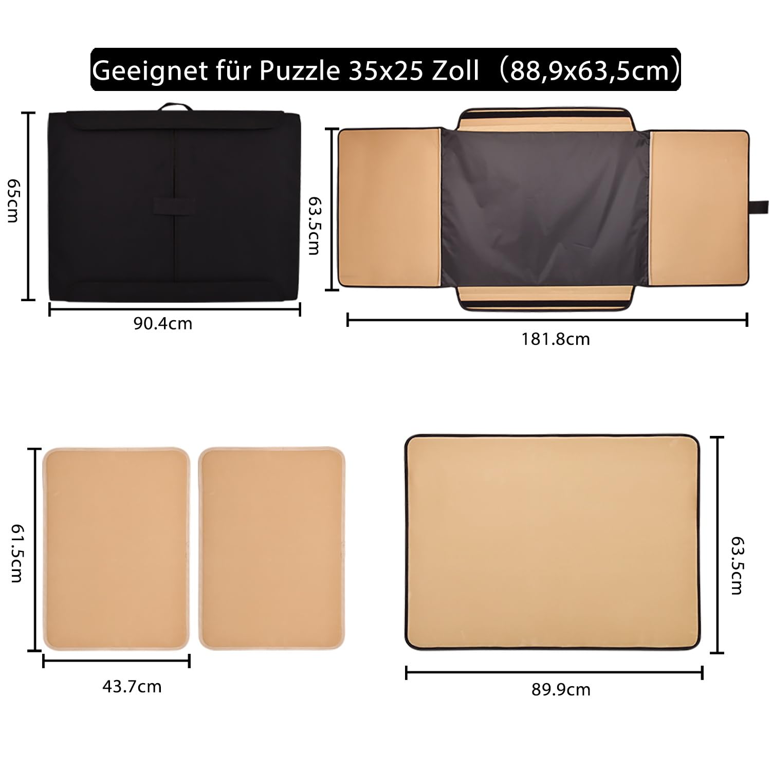 1500 Teile Puzzlebrett, tragbares Puzzlebrett, Puzzletischplatte, Puzzle-Aufbewahrung mit Sortierfächern & abnehmbarem Brett, rutschfeste Oberfläche