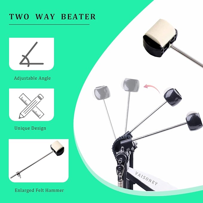 Pedal de Batería Doble para Bombo con Cadena Doble miniatura 3