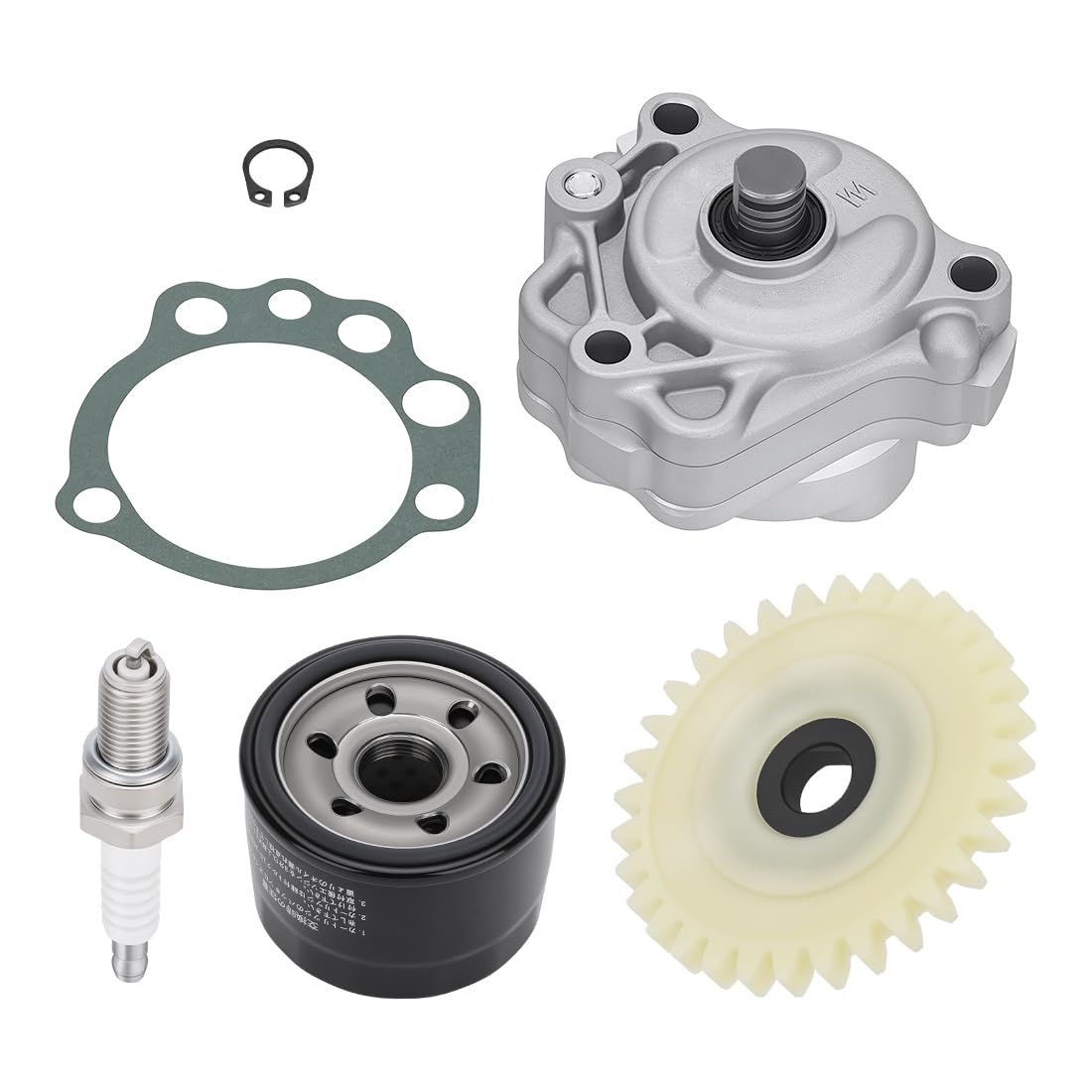 Pompa oleju i filtr oleju z uszczelką koła zębatego, zestaw świec zapłonowych pasuje do Yama-ha Raptor 660R YFM660R 2001-2005 5LP-13300-00-00 3AJ-13325-00-00 5DM-13440-00-00