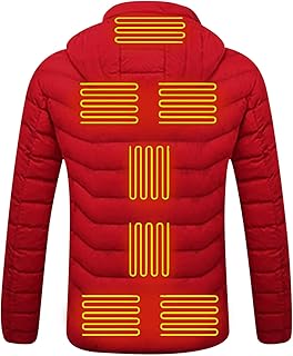 OBiQuzz Winter Jacket Men's Parka Long Lined Winter Warm Jacket with Hood and Zip Winter Coat Windproof Waterproof Winter Coat Outerwear Cotton Coat Hooded Coat Wind Jacket