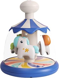 Carrusel para niños - Juguete educativo giratorio, diseño robusto y luminoso multicolor, material sin BPA Juego práctico interactivo | Apoya el crecimiento cognitivo de los niños pequeños durante la