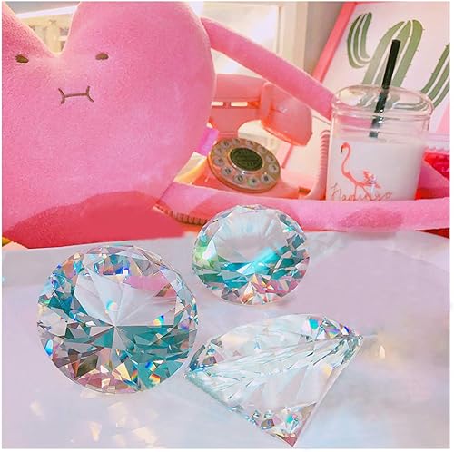 Miniatura 3 de DS.DISTINCTIVE STYLE - Pisapapeles de cristal de 3 pulgadas, diamante de cristal para fotos de uñas, decoración de boda, decoración de tartas,