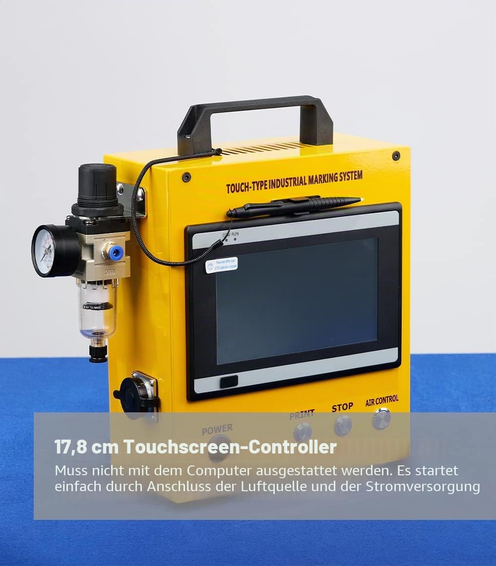 Pneumatische Punktmarkiermaschine für Metallgravurmaschine, 120 x 50 mm Markierungsfeld für Buchstaben, Seriennummern, Fahrgestellnummern, Datum, Grafiken usw.