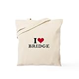 CafePress I Love Bridge Tote Bag Reusable Natural Beige Canvas Shopping Bag