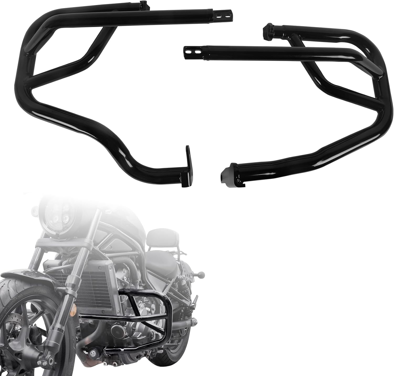 Motorcycle Engine Guard Bumper Highway Crash Bars for Rebel 1100 CMX1100 2021-2026 Side Frame Sliders Body Frame Falling Protector, Gloss Black