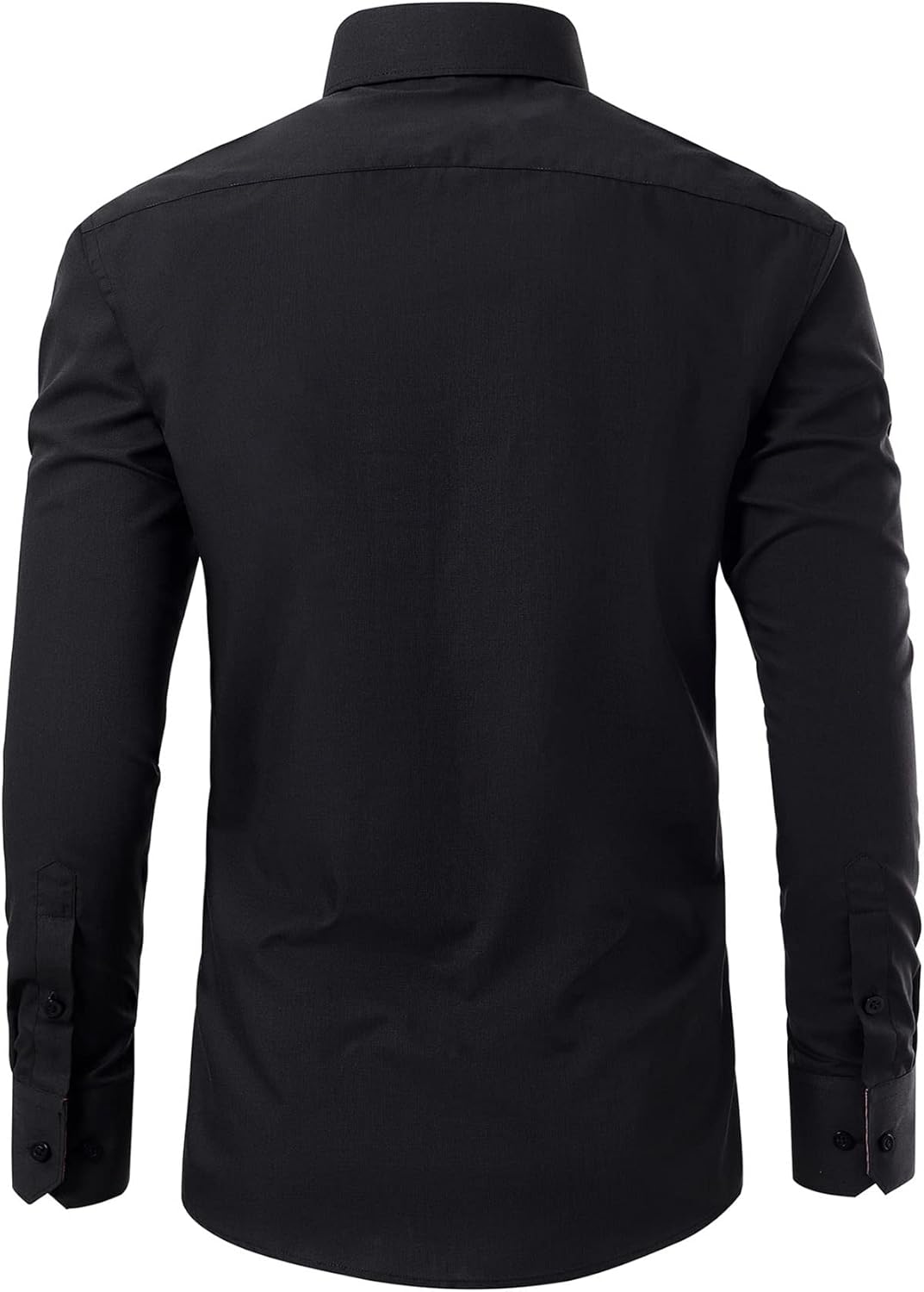 Miniatura 3 de Gollnwe Camisas casuales de manga larga para hombre cuello en contraste y puños convertibles