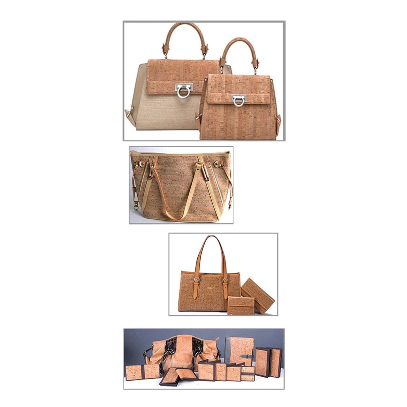 1 Meter PU-Kunstleder-PU-Stoff Mit Korkdruck | Holz 135 cm for Handtaschen, Schuhe, Geldbörsen, Krawatten, Bastelarbeiten(Color17)