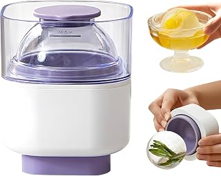 Round Ice Cube Tray, Clear Square Ice Maker Sphere Ice Mold for Whiskey, Round Silicone Molds, Homemade and Cocktails (Purple)