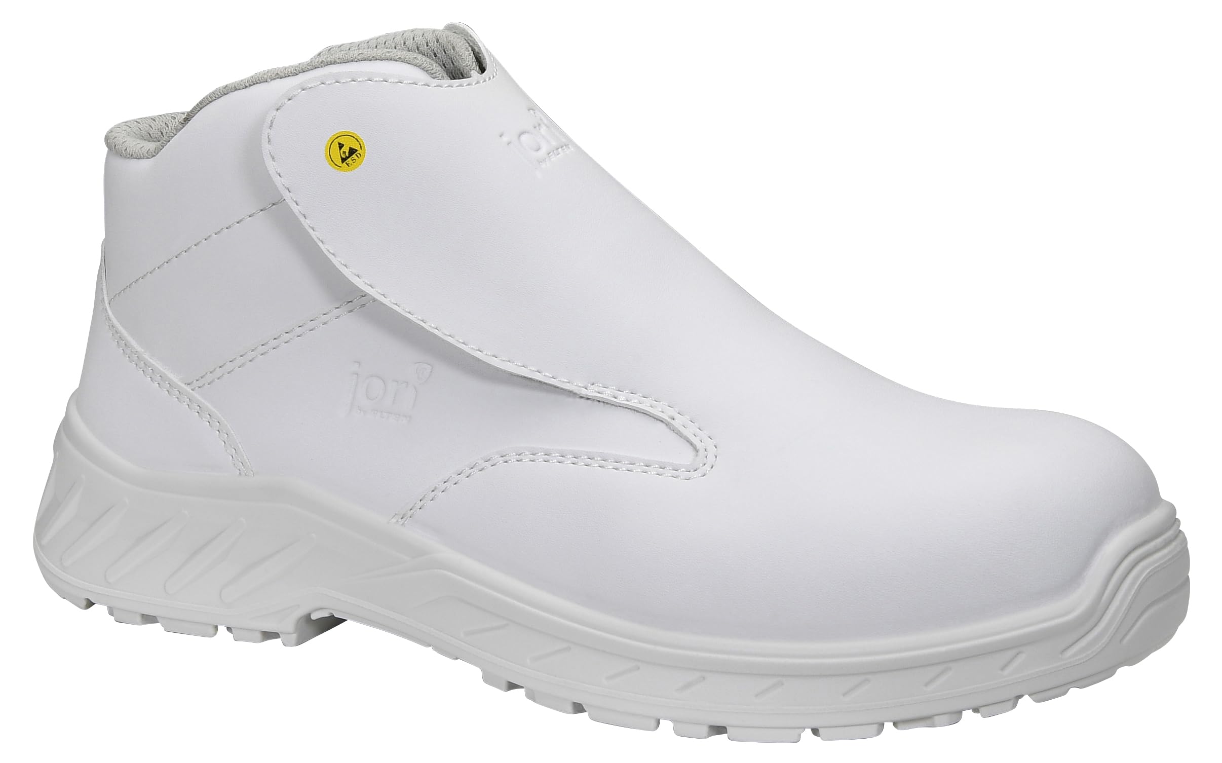 ELTEN jo_CLEAN Slipper white Mid ESD S3S | Sicherheitsschuhe für Damen & Herren, Kunststoffkappe, leicht, atmungsaktiv