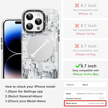 YOUNGKIT iPhone 14 Pro Max Case, Shockproof Military Grade Protection [Technology Series] Soft Bumper Translucent Matte Hard Back Cover Silm Case for iPhone 14 Pro Max - White