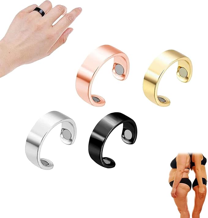 4pcs Lymphatic Drainage Ring, Copper Rings Opening