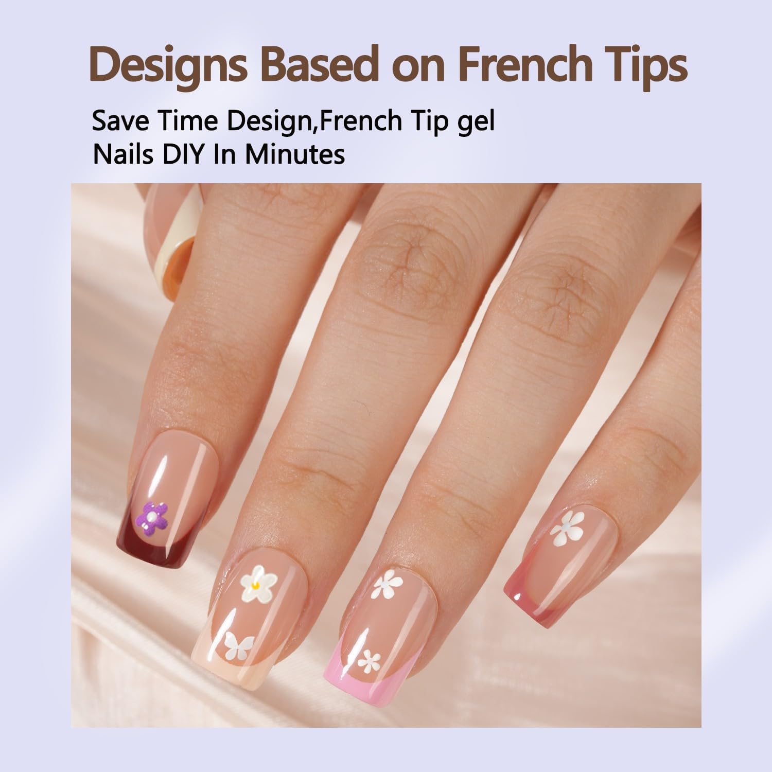 Misssix French Tip Press On Nails, 160Pcs French Gel Nail Tips Short Square, Soft Gel Fake Nails, X-BASIC Tips Starter Kit for Nail Art DIY 16 Sizes