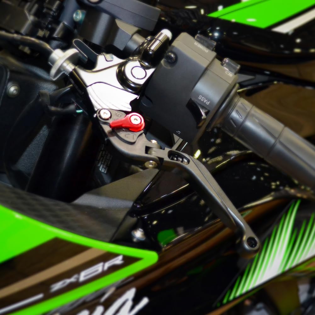 Motorcycle Accessories CNC Adjustable Foldable Extendable Brake Clutch Levers Handle for Kawasaki Ninja ZX6R/RR/636 ZX-6R 2023 2019-UP (Black)