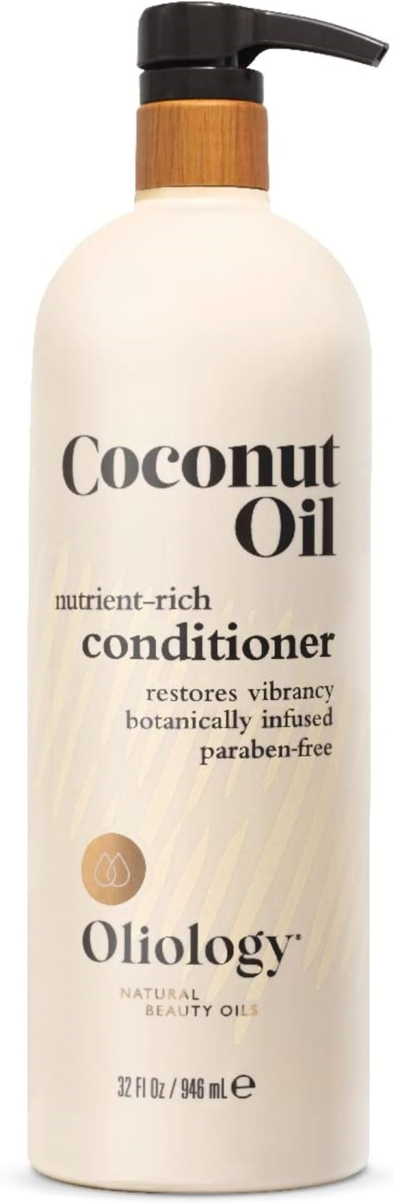 Oliology Nutrient Rich Coconut Oil Conditioner - Restores Vibrancy & Softens Hair | Repairs Damaged Dry Weak Hair | Intensely Hydrates | Botanically Infused | Paraben Free (32 fl oz)
