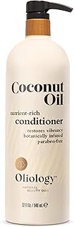 Oliology Nutrient Rich Coconut Oil Conditioner - Restores Vibrancy & Softens Hair | Repairs Damaged Dry Weak Hair | Intensely Hydrates | Botanically Infused | Paraben Free (32 fl oz)