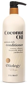 Oliology Nutrient Rich Coconut Oil Conditioner - Restores Vibrancy & Softens Hair | Repairs Damaged Dry Weak Hair | Intensely Hydrates | Botanically Infused | Paraben Free 32 fl oz