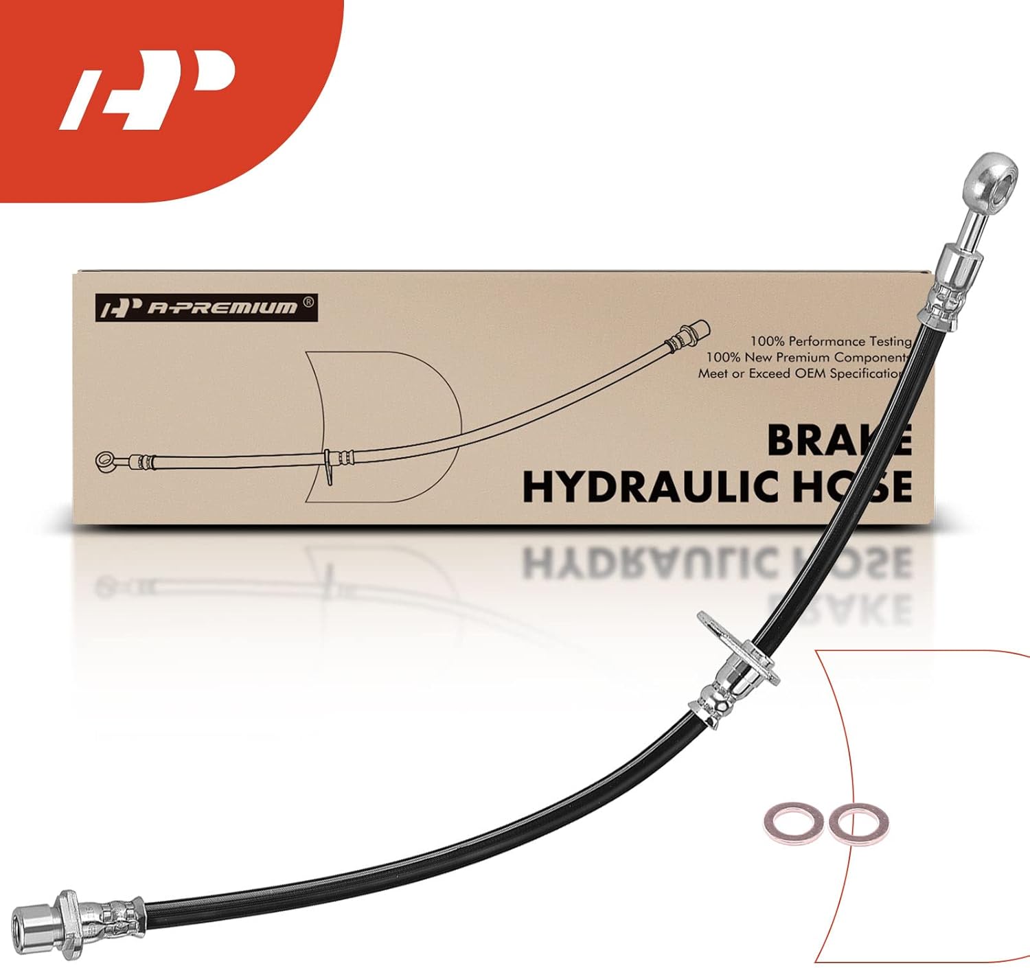 A-Premium Front Passenger Brake Hydraulic Hose Compatible with Honda and Acura Models - Accord 1998-2002, TL 1999-2003, CL 2001-2003 - Replace# 01464S84A01