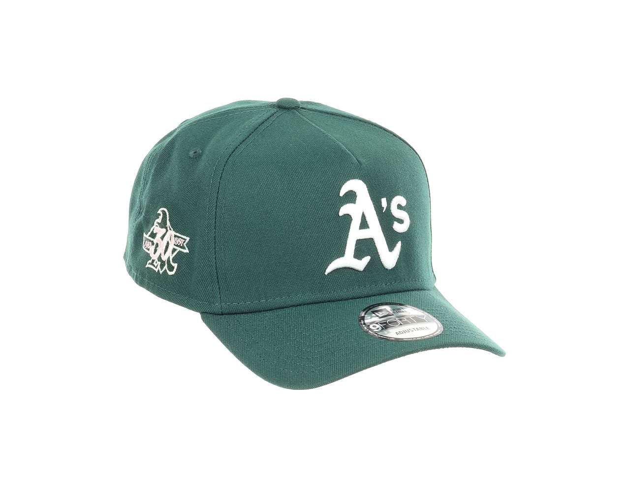 New Era Unisex 940-Athletics-Darkgreen-#31267 Oakland Athletics Mlb 30Th Anniversary Sidepatch Dark Green 9Forty A-Frame Snapback Cap