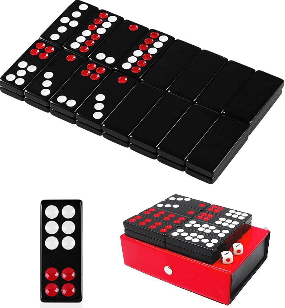 32PCS Pai Gow Tiles Game Set,24# Chinese Traditional Black Dominoes PaiGow, Pai Gow Poker, Best Casino Game Party Fun Toy for Entertainemnt