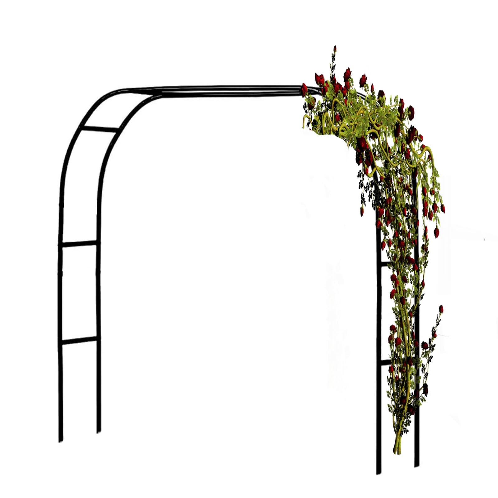 Arco de jardín negro de 79x91 pulgadas: enrejado exterior para flores, globos y pérgola de vid