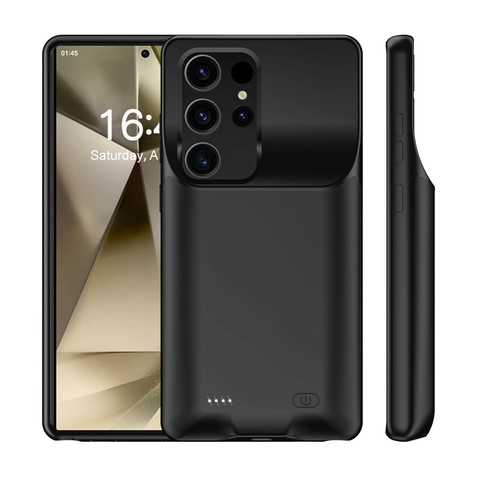 Etui na baterie 10000mAh do Samsung Galaxy S24 Ultra ładowalna obudowa ładująca, przenośna obudowa baterii do Samsung Galaxy S24 Ultra 5G czarna obudowa zasilania