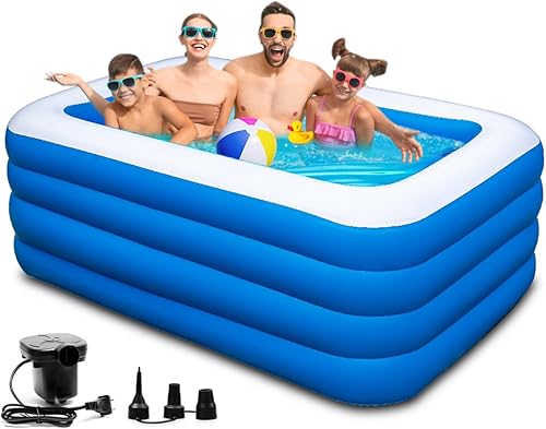 Piscina inflable, 79 x 58 x 29 pulgadas, piscinas inflables grandes de tamaño completo, piscinas gruesas duraderas para exteriores, jardín, patio