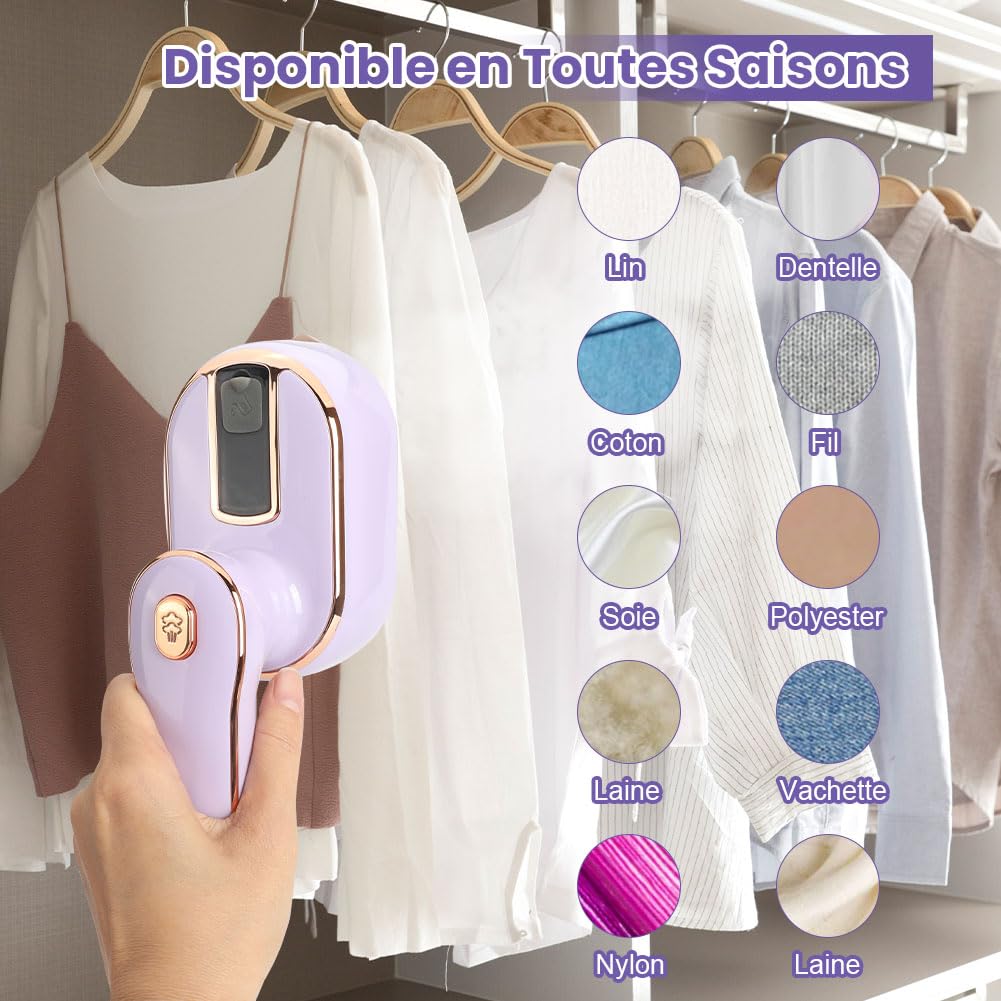 Ferro Da Stiro A Vapore Mini 1000W Pieghevole – 20s Preriscaldamento, Serbatoio 100ml, Portatile