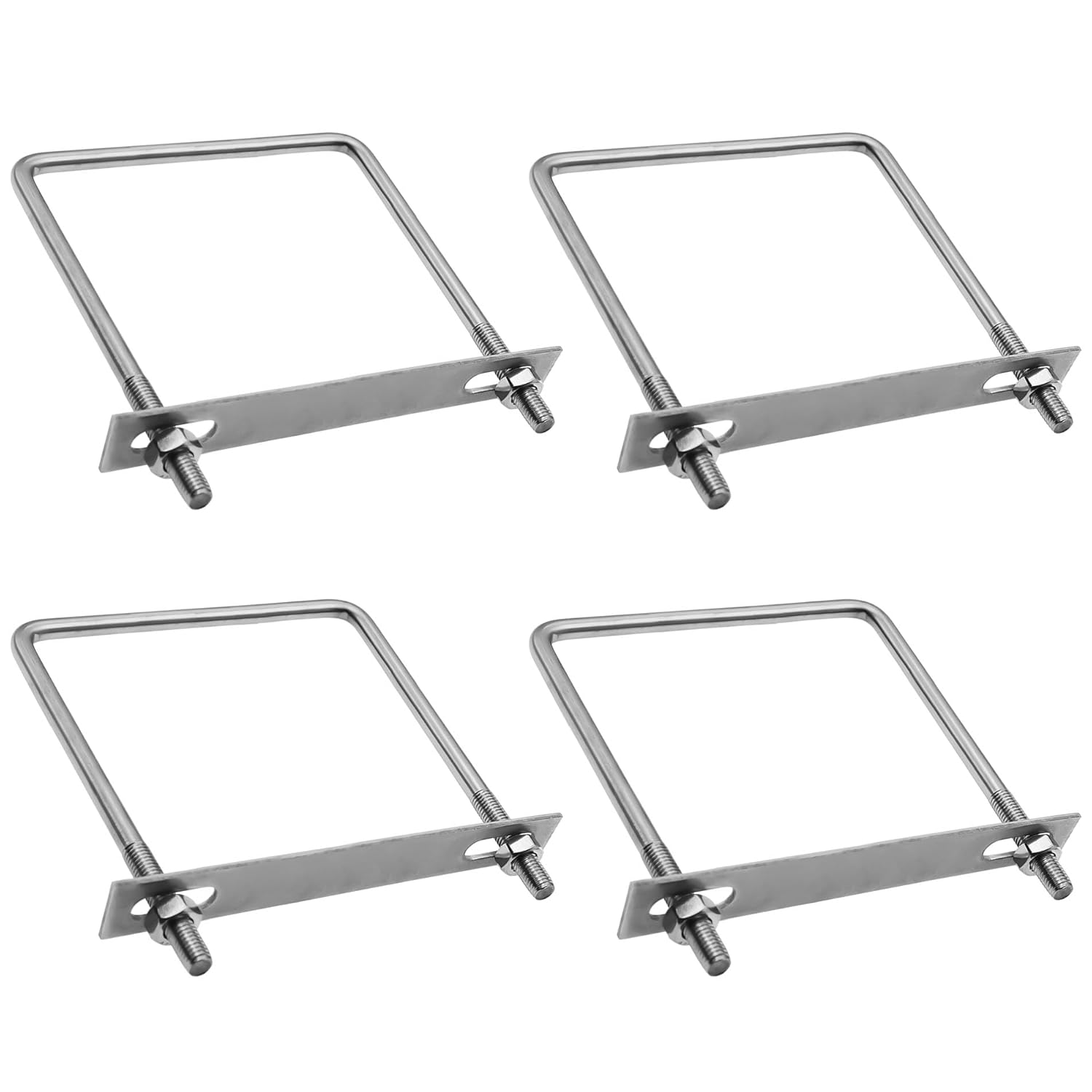 Square U-Bolts,Stainless Steel Square Bend U Bolts,Frame Plate U Shaped Nuts and Bolts for Automobiles Trailers,Ski Boats,or Sailboat Trailers,4 PCS M10*150 * 200