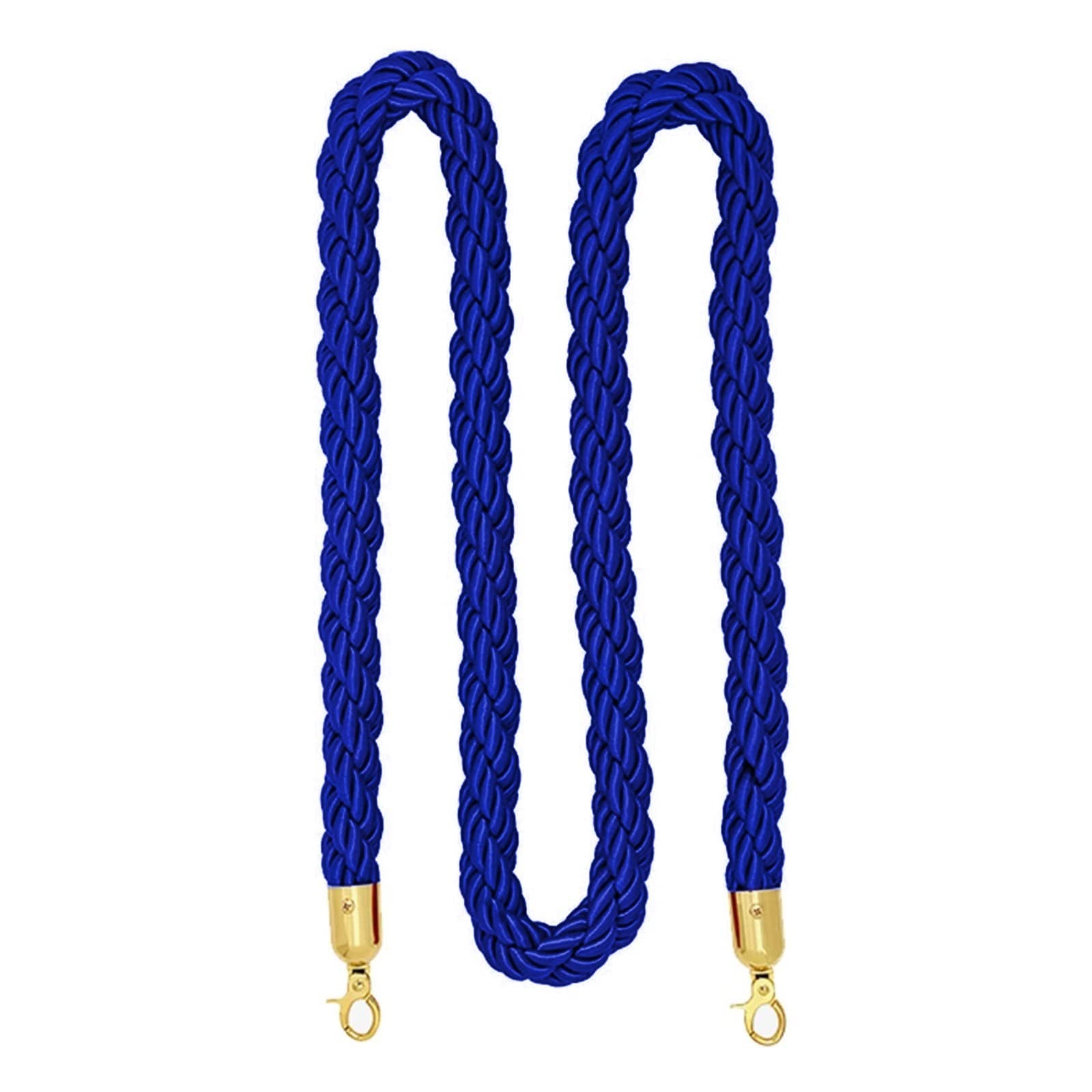 Guardrail rope， Multi-Color Optional Stanchion Hemp Rope, Long Twisted Barrier for Queue Divider, Crowd Control of Restaurants/Theater/Dressing Rooms/(Blue,Length 0.9M/3Ft/36In)