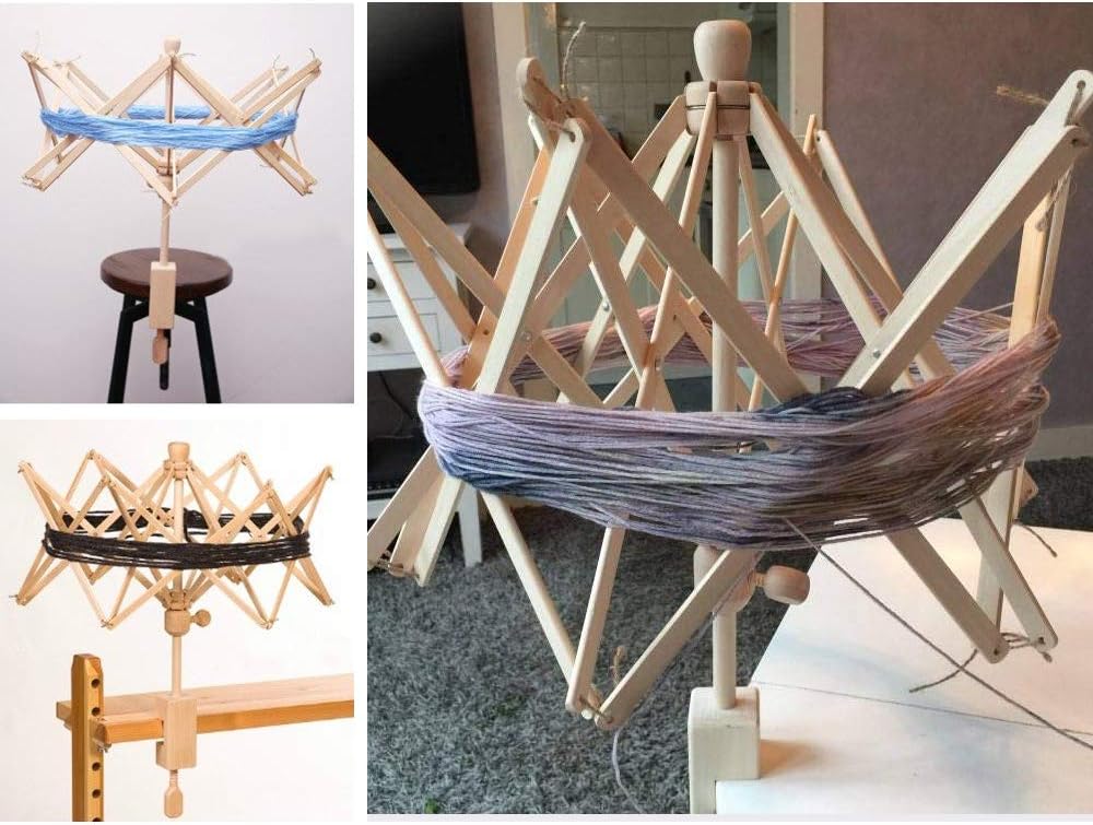 Wooden Umbrella Swift Yarn Winder - 24" Swift Yarn Winder Holder