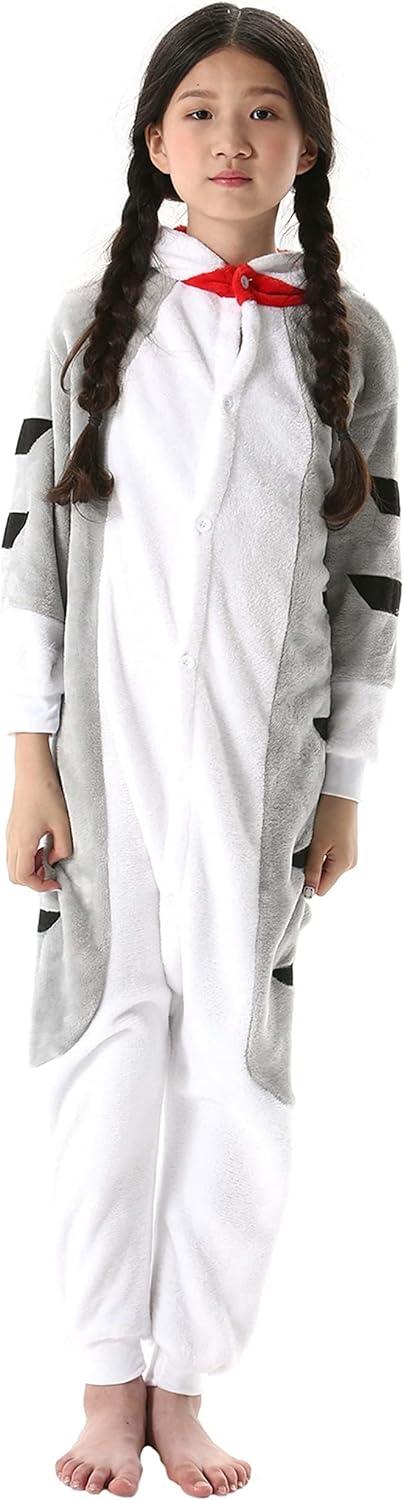 DarkCom Kids Animal Onesie,Women and Mens Cosplay Cheese Cat Onesie Halloween Costume Christmas Pajamas Sleepwear - Image 3