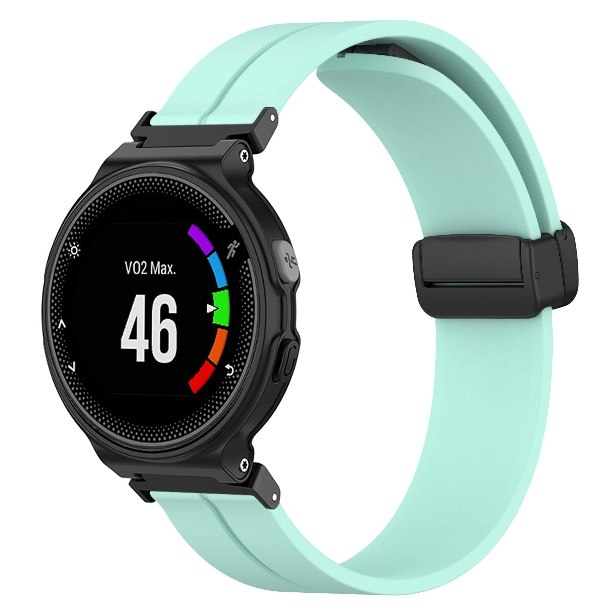 xhKJO Watch Strap for Garmin Forerunner 735 / Forerunner 237,Silicone Band Wrist Strap Bracelet Wristband for Garmin Forerunner 220 /Forerunner 230/235/ 620/630 /735XT / 235 Lite/ 235 (green 2)