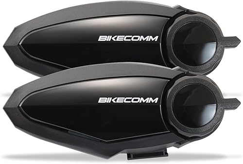 BIKECOMM BK-S2 Intercomunicador de auriculares Bluetooth para motocicleta, altavoces inalámbricos de alcance de 3,937.0 ft, sistema de comunicación