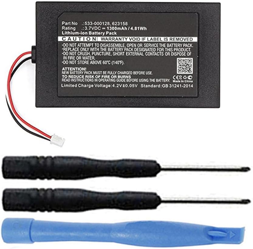 1300mAh 533-000128, 623158 Battery Replacement Compatible with Logitech Harmony 950 (915-000260) and Harmony Elite (915-000256, 915-000257) Remote Controls