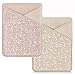 Phone Card Holder Cell Phone Stick On Phone Glitter PU Leather Sleeve Credit for iPhone Samsung Most Smartphones (Rose/Gold)