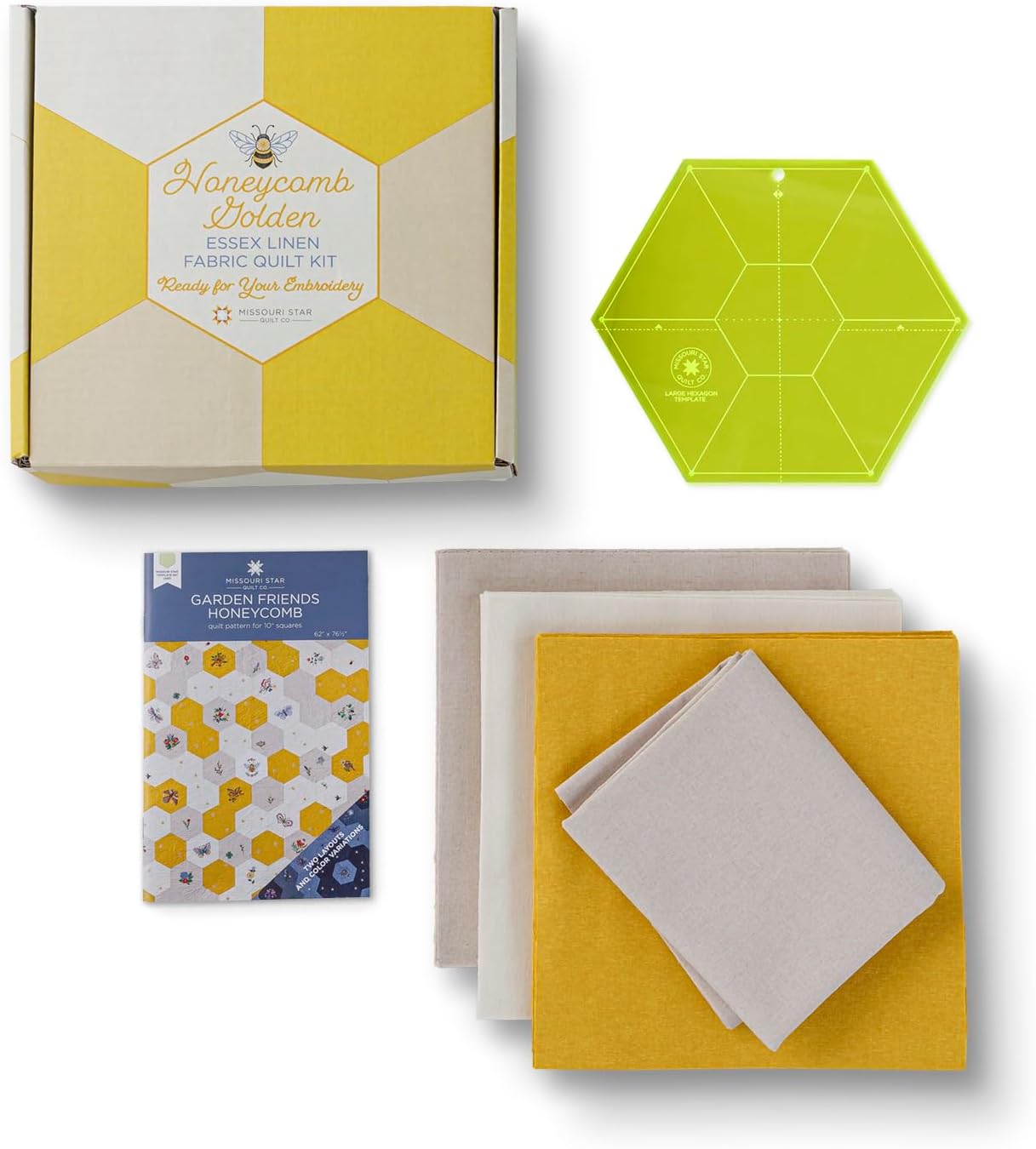 Honeycomb Golden Fabric Quilt Kit