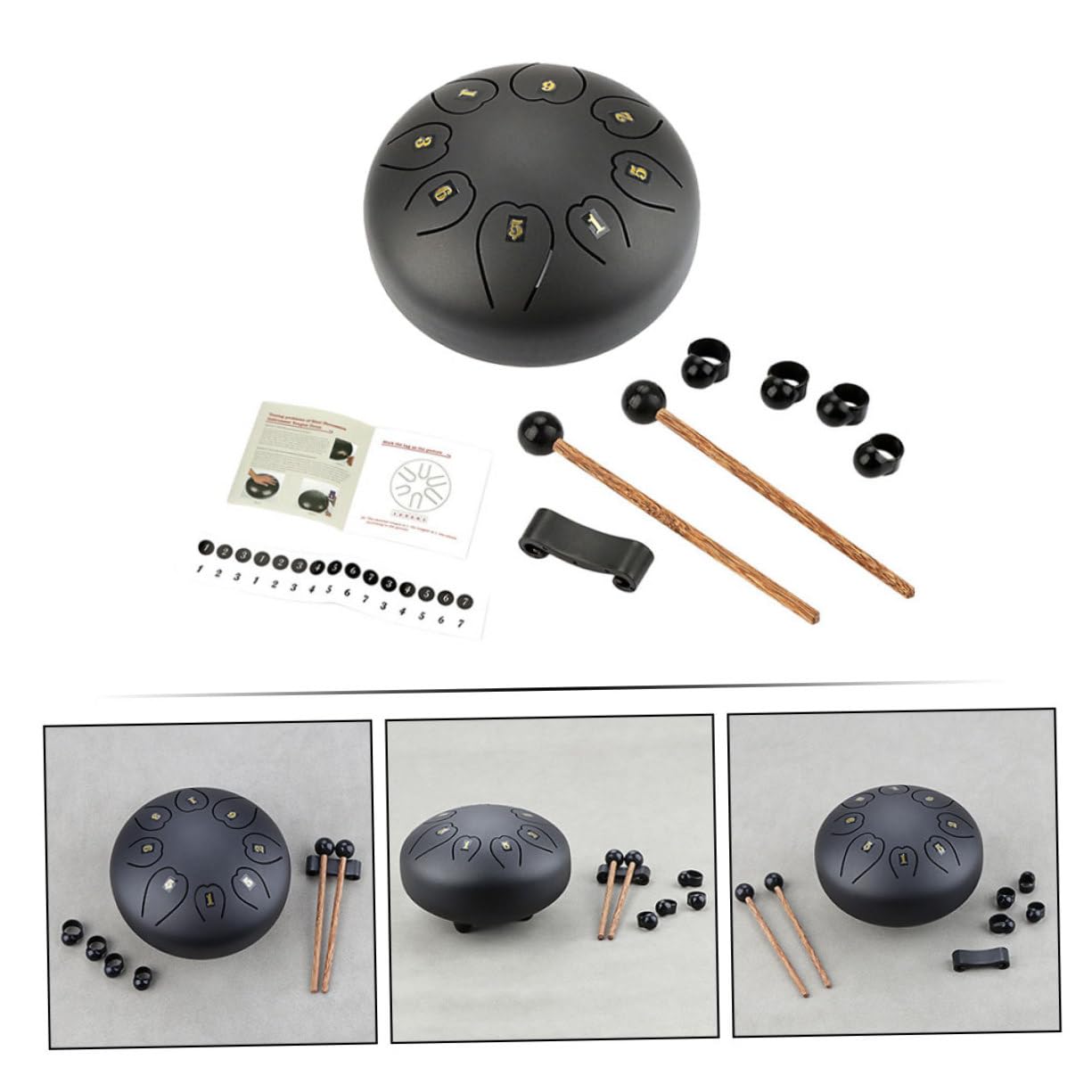 Didiseaon Tamburo della Lingua Percussione Strumento Portatile in Metallo Facile da Suonare per Principianti e Amanti della Musica per Esibizioni e Relax