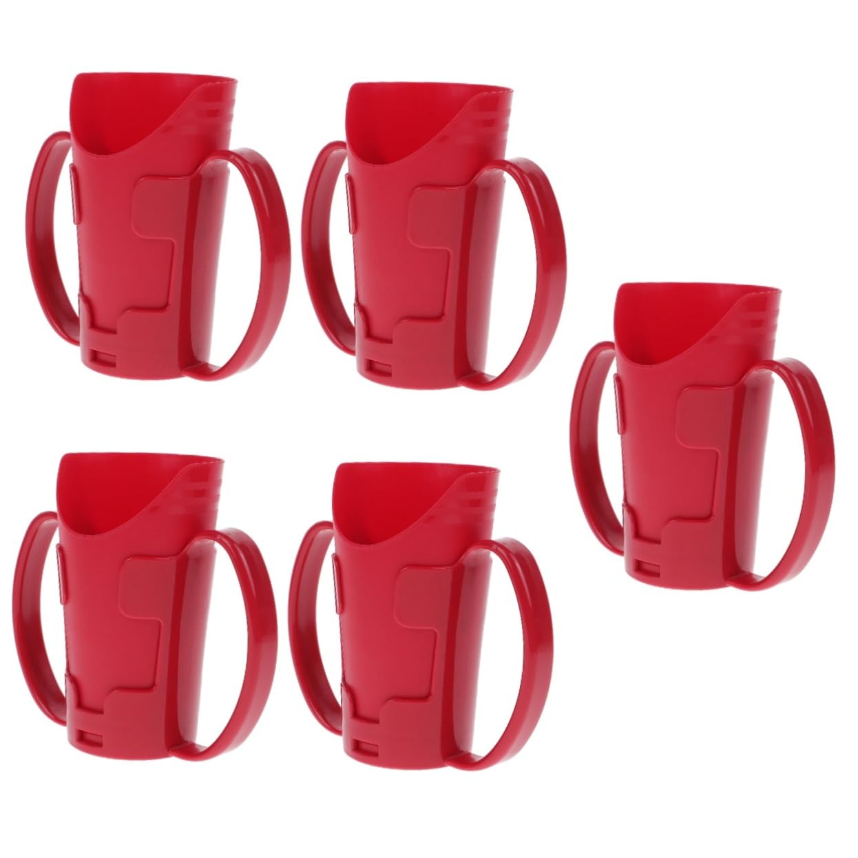 5piezas Taza De Alimentación Para Ancianos y Pacientes Diseño Antiderrame Vaso De Agua Inclinado Discapacidad y Embarazadas Color Rojo