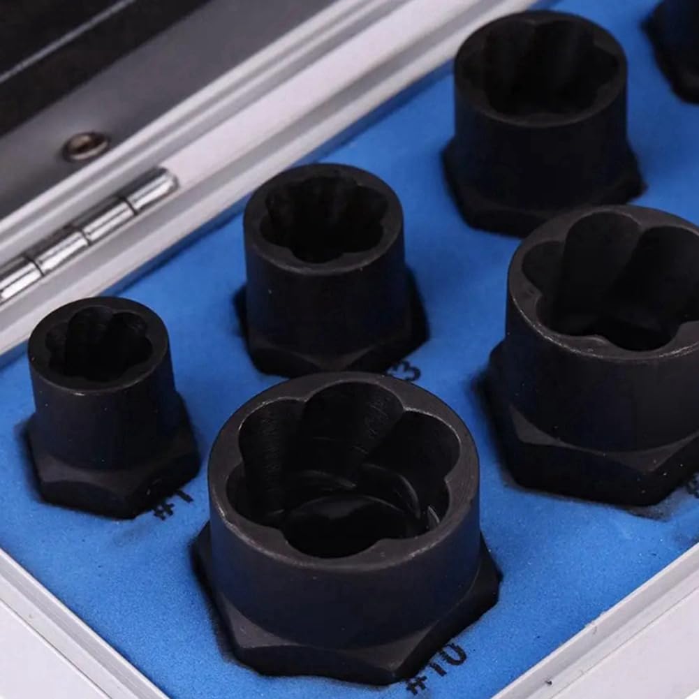 Juego de extractores de Tuercas Juego de Herramientas para extraer Tuercas y Tornillos Juego de Herramientas combinadas para reparación de máquinas