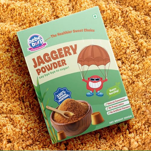 Image of BE'BE' BURP Jaggery /Gur /Gud Powder, Natural Sweetener, Healthy Sugar Subsitute, 200g
